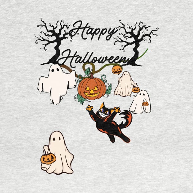 halloween ghosts by LadiesGoldenSpiral